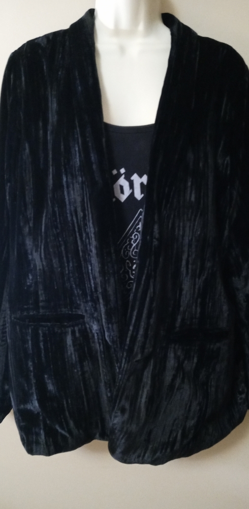 Apt 9 crushed black velvet blazer. Gorgeous! Lined. Size L. Never worn